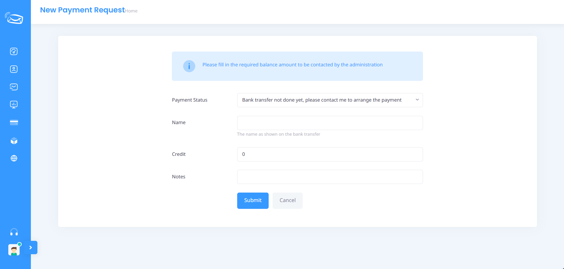 Bank transfer has not been completed yet