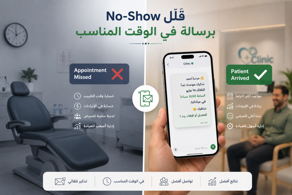 تقليل No-Show في العيادات باستخدام SMS