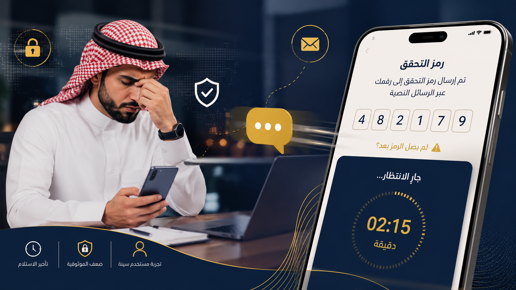 لماذا تتأخر رسائل OTP؟ 7 أسباب تؤثر على تجربة العملاء وكيف تتجنبها 1 تأخر رسائل OTP